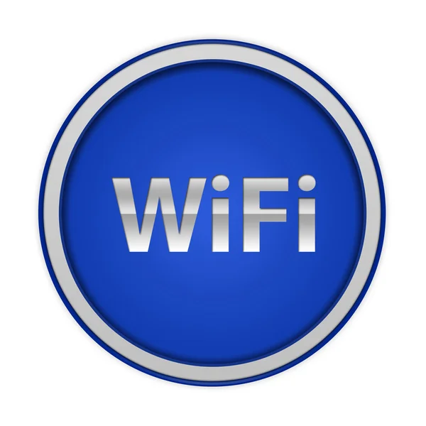 Круговая иконка wifi на белом фоне — стоковое фото