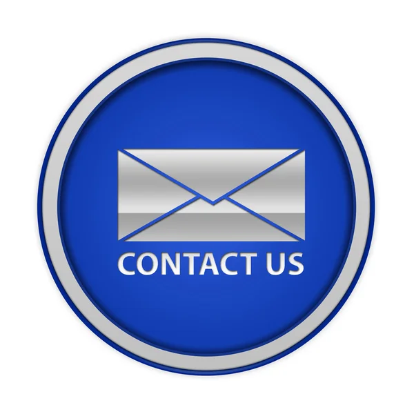 Contact us circular icon on white background — Stock Photo, Image