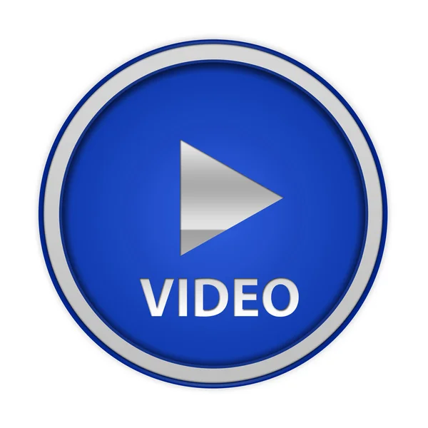 Icono circular de vídeo sobre fondo blanco — Foto de Stock