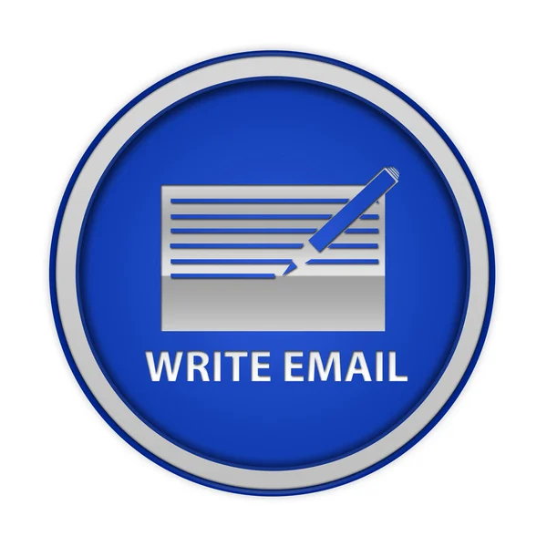 Email circular icon on white background — Stock Photo, Image