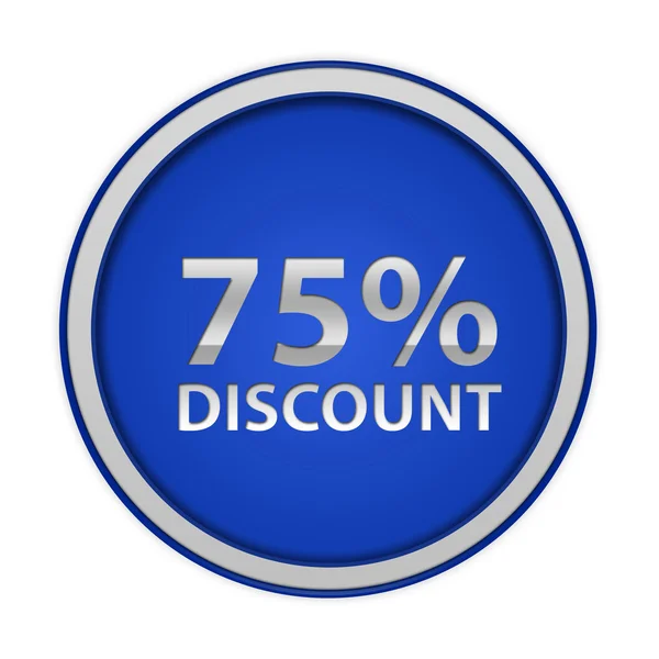 Discount 75 circular icon on white background — Stock Photo, Image