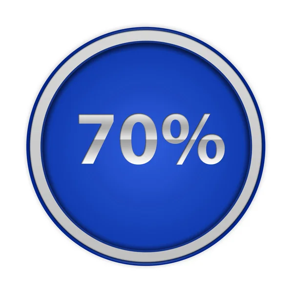 Seventy percent circular icon on white background — Stock Photo, Image