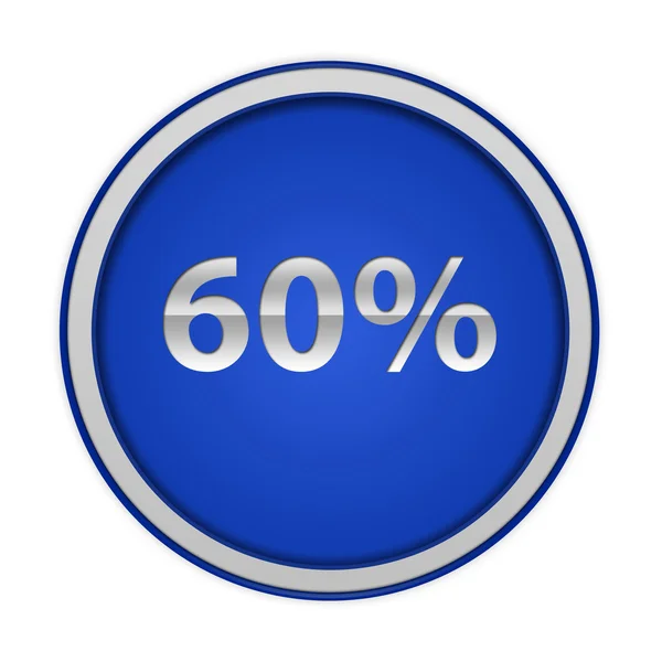 Sesenta por ciento icono circular sobre fondo blanco — Foto de Stock