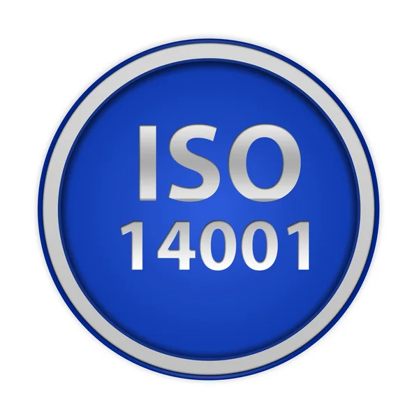 흰색 바탕에 Iso 14001 원형 아이콘 — 스톡 사진