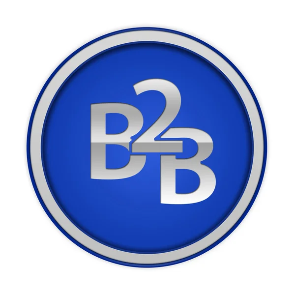 B2B kulatá ikona na bílém pozadí — Stock fotografie