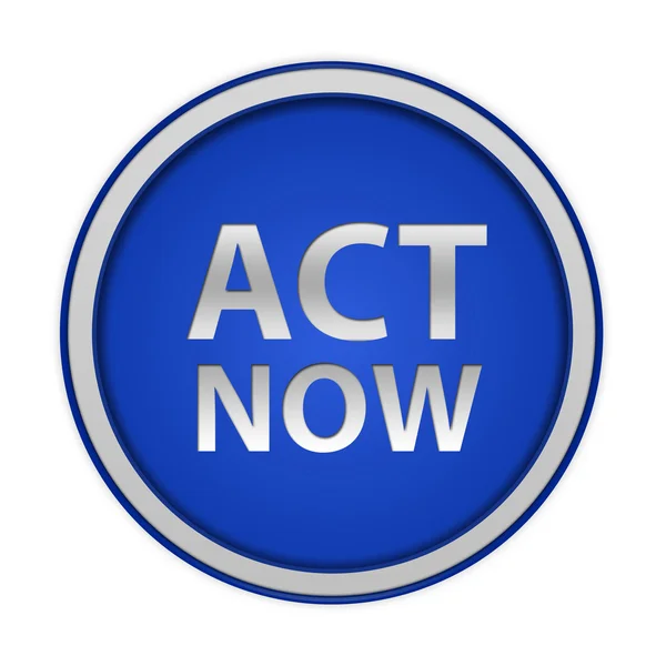 Act now circular icon on white background — Stock Photo, Image