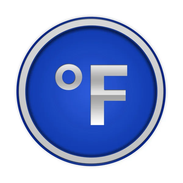 Fahrenheit okrągła ikona na białym tle — Zdjęcie stockowe
