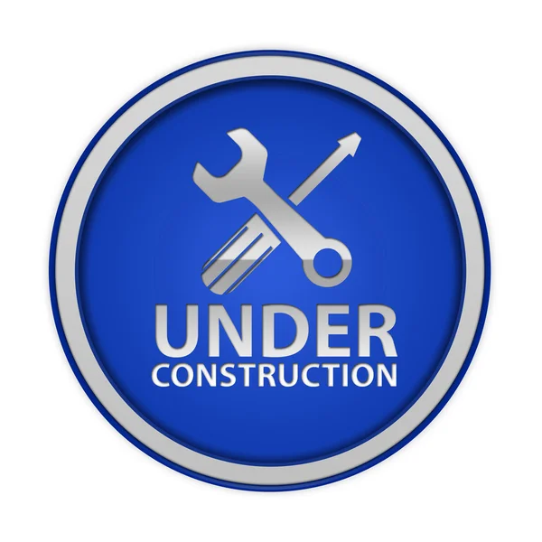 Under construction circular icon on white background — Stock Photo, Image