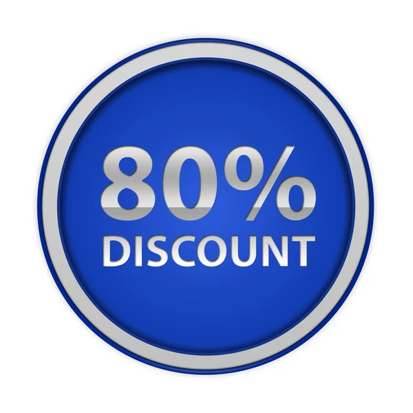 Discount eighty percent circular icon on white background — Stock Photo, Image