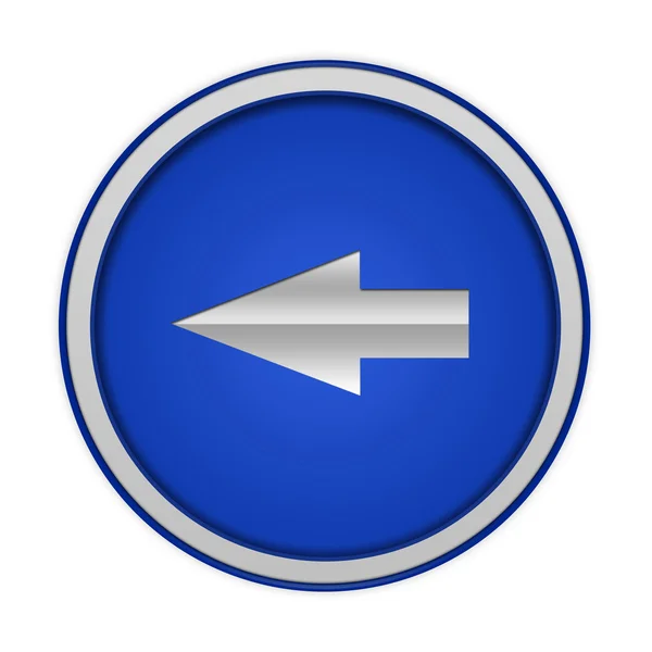 Freccia sinistra icona circolare su sfondo bianco — Foto Stock