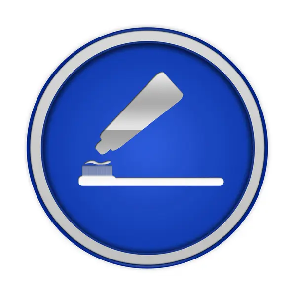 Tooth brush circular icon on white background — Stock Photo, Image