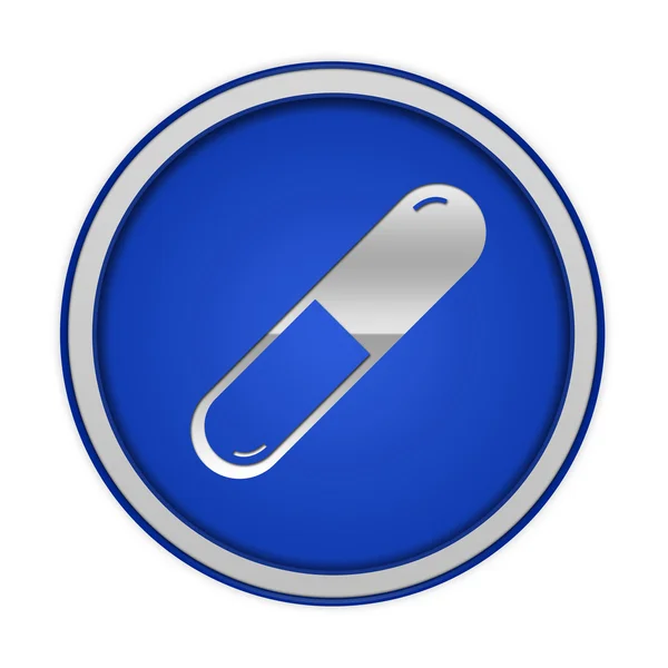 Pill kör alakú ikon fehér háttér — Stock Fotó