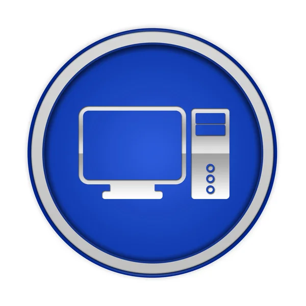 Computer circular icon on white background — Stock Photo, Image