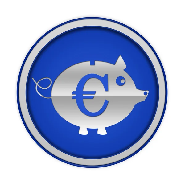 Euro świnia okrągła ikona na białym tle — Zdjęcie stockowe
