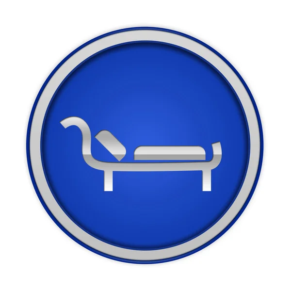 Bed circular icon on white background — Stock Photo, Image