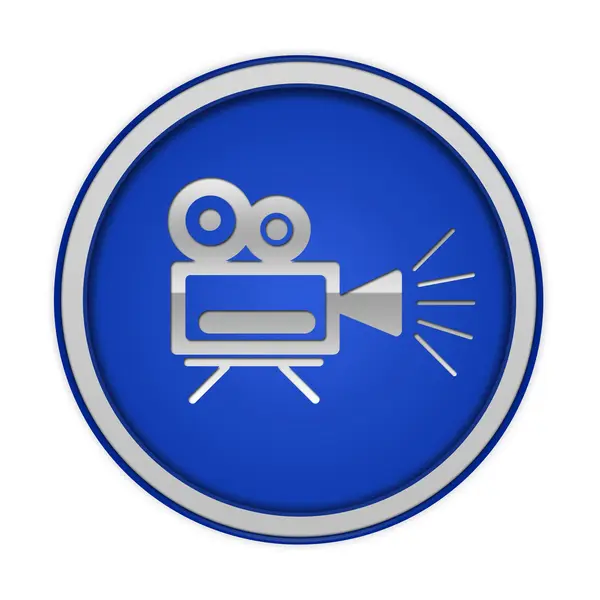 Camera circular icon on white background — Stock Photo, Image