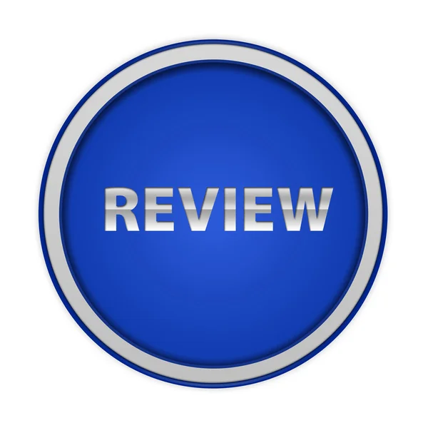 Review circular icon on white background — Stock Photo, Image