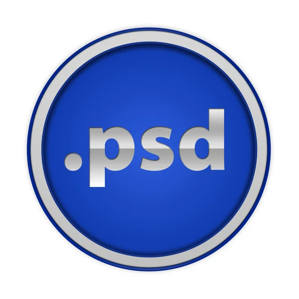 .psd circular icon on white background — Stock Photo, Image