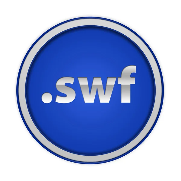 .SWF Okrągła ikona na białym tle — Zdjęcie stockowe