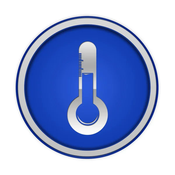Ícone circular de temperatura no fundo branco — Fotografia de Stock