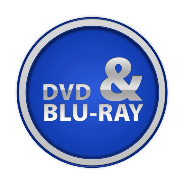 Круговая иконка Dvd и bluray на белом фоне — стоковое фото