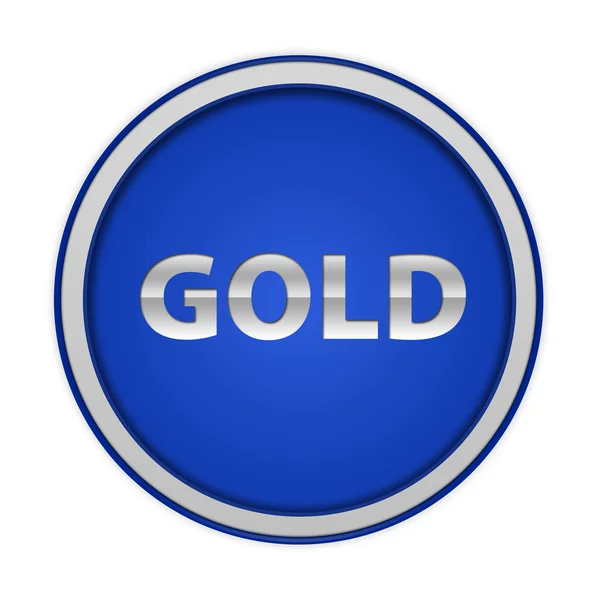 Gold circular icon on white background — Stock Photo, Image