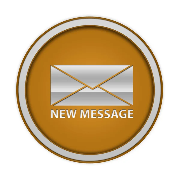 New message circular icon on white background — Stock Photo, Image