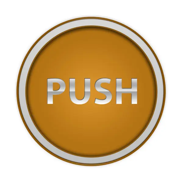 Push circular icon on white background — Stock Photo, Image