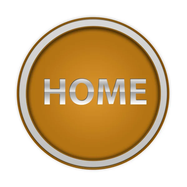 Ícone circular em casa no fundo branco — Fotografia de Stock