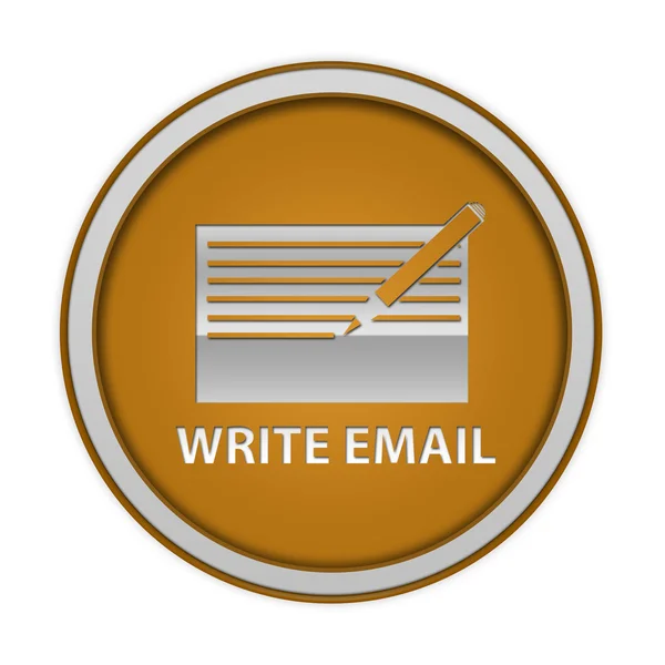 E-mail okrągła ikona na białym tle — Zdjęcie stockowe