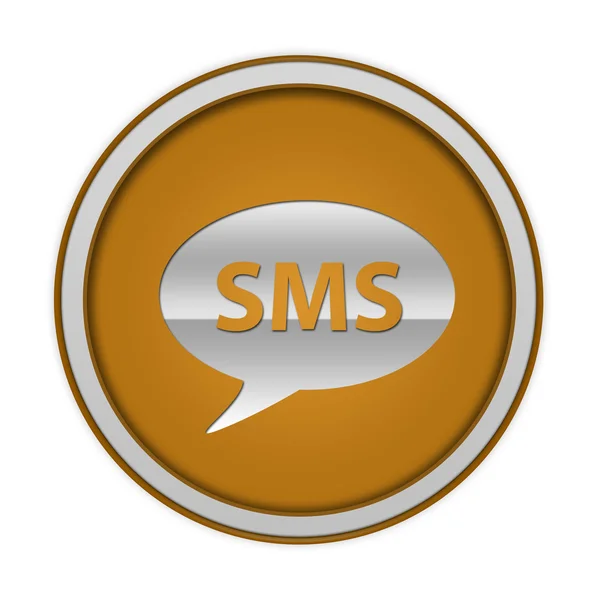 흰색 바탕에 sms 원형 아이콘 — 스톡 사진