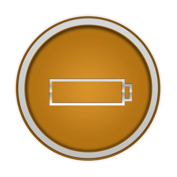 Battery circular icon on white background — Stock Photo, Image