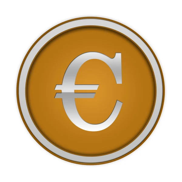 Beyaz arka plan üzerinde Euro dairesel simgesi — Stok fotoğraf