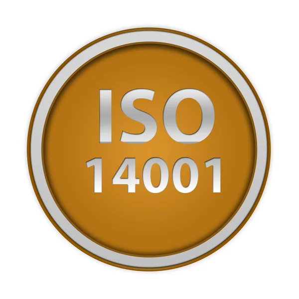 흰색 바탕에 Iso 14001 원형 아이콘 — 스톡 사진