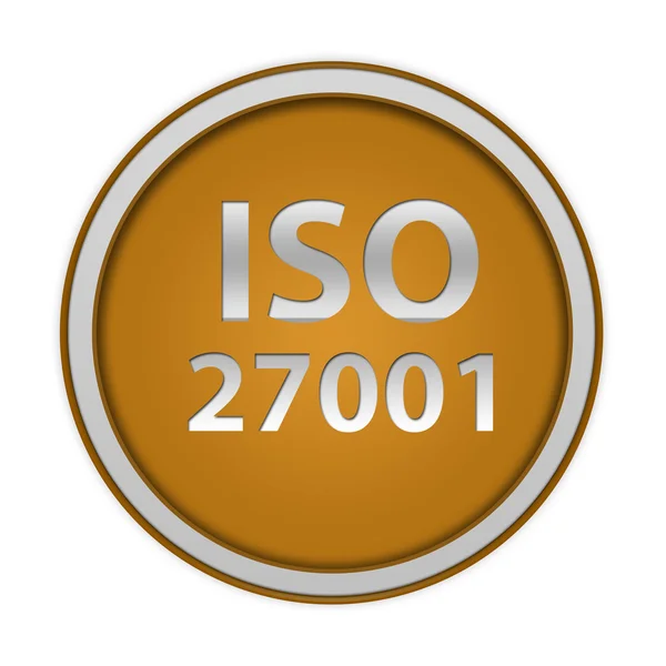 ISO 27001 kör alakú ikon fehér háttér — Stock Fotó