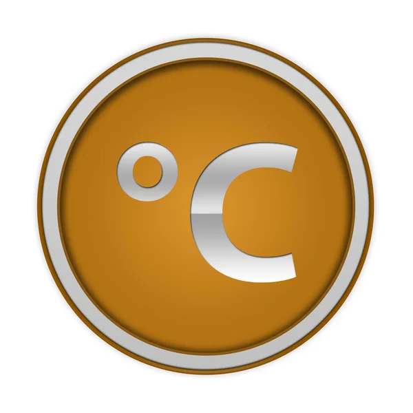 Celsius kreisförmiges Symbol auf weißem Hintergrund — Stockfoto