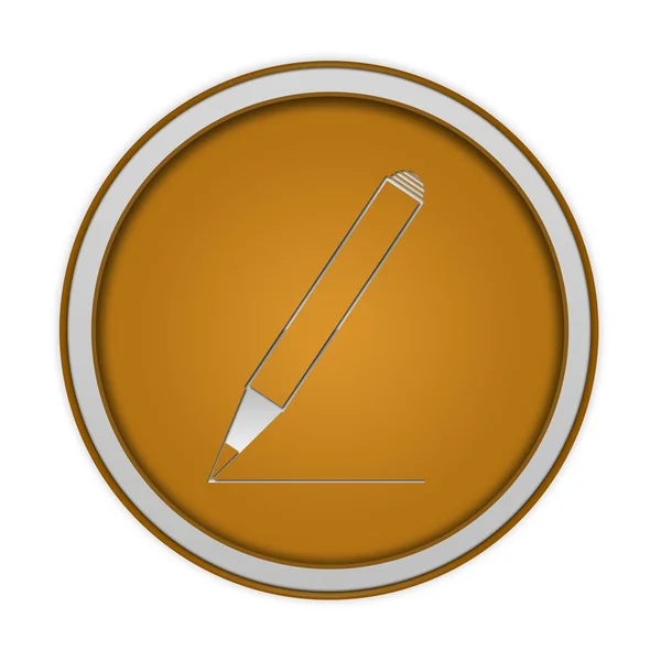 Pencil circular icon on white background — Stock Photo, Image