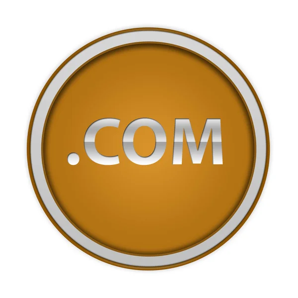 Com kreisförmiges Symbol auf weißem Hintergrund — Stockfoto