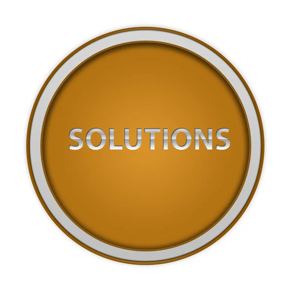 Lösungen kreisförmiges Symbol auf weißem Hintergrund — Stockfoto