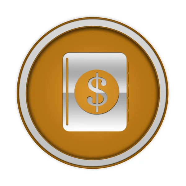 Dolara pieniędzy książki okrągła ikona na białym tle — Zdjęcie stockowe
