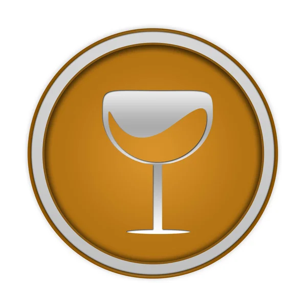 Icono circular de vino sobre fondo blanco — Foto de Stock