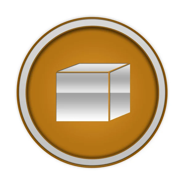 Caixa ícone circular no fundo branco — Fotografia de Stock