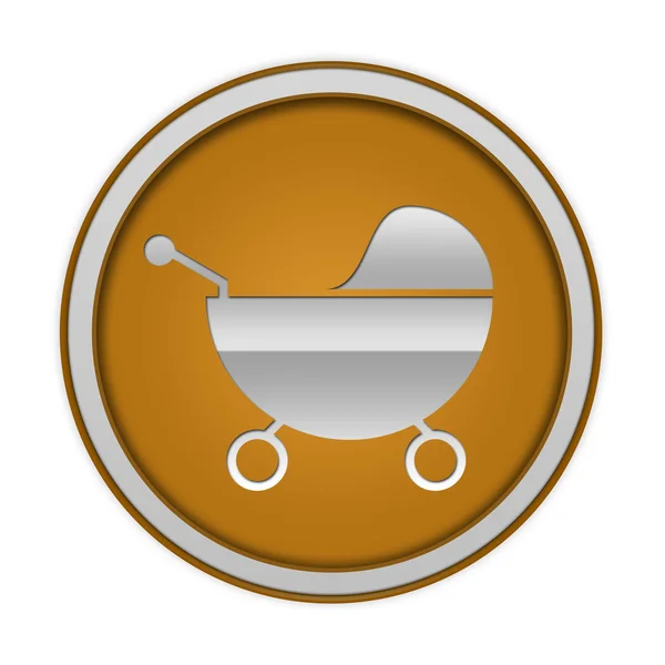Stroller circular icon on white background — Stock Photo, Image