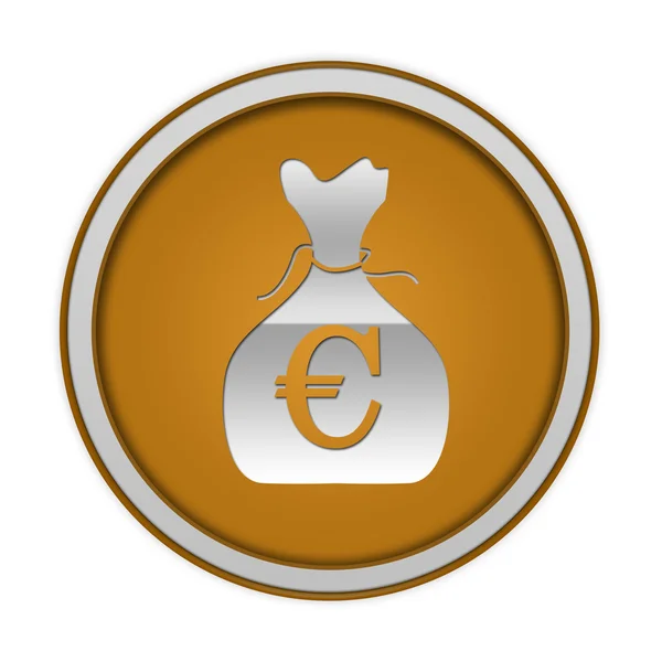 Euro money bag circular icon on white background — Stock Photo, Image