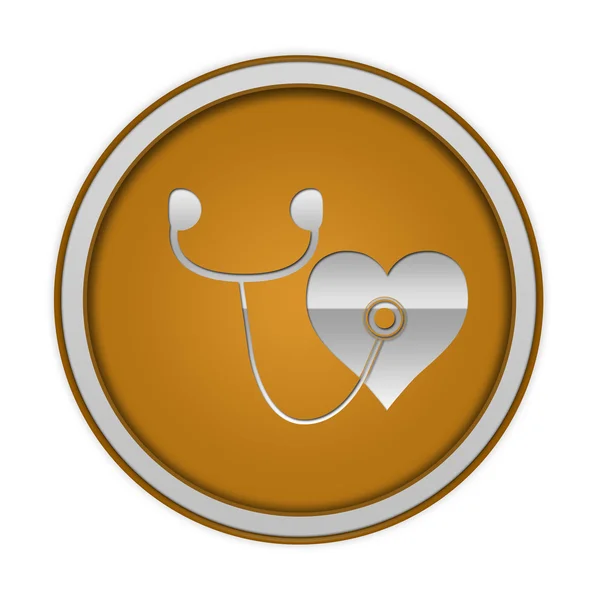 Corazón icono circular sobre fondo blanco — Foto de Stock