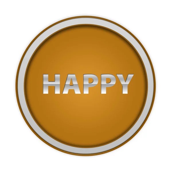 Boldog kör alakú ikon fehér háttér — Stock Fotó