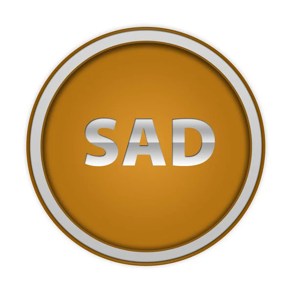Trauriges rundes Symbol auf weißem Hintergrund — Stockfoto