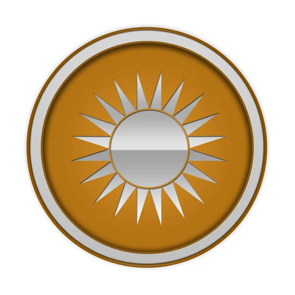 Sun circular icon on white background — Stock Photo, Image