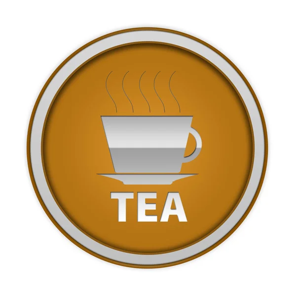 Tee kreisförmiges Symbol auf weißem Hintergrund — Stockfoto