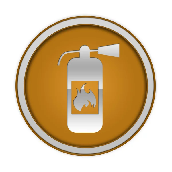 Fire extinguisher circular icon on white background — Stock Photo, Image